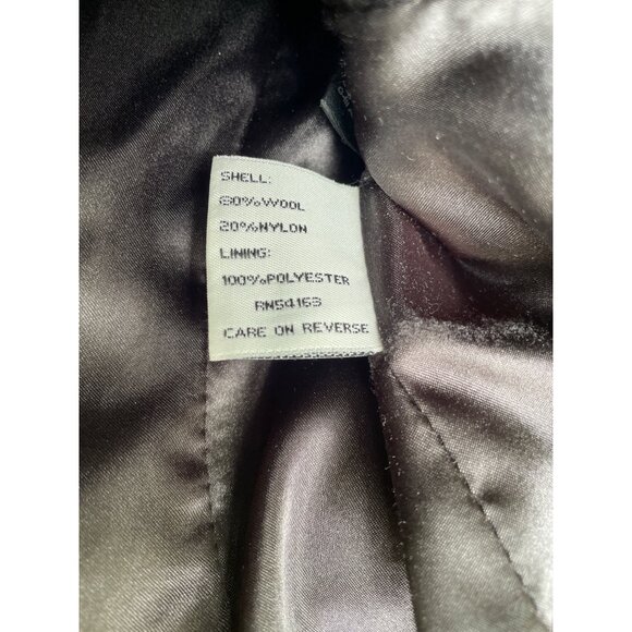 Kenneth Cole Wool Blend Charcoal Gray Belted Coat Size 14 Womens Long Button-Up - Picture 5 of 9